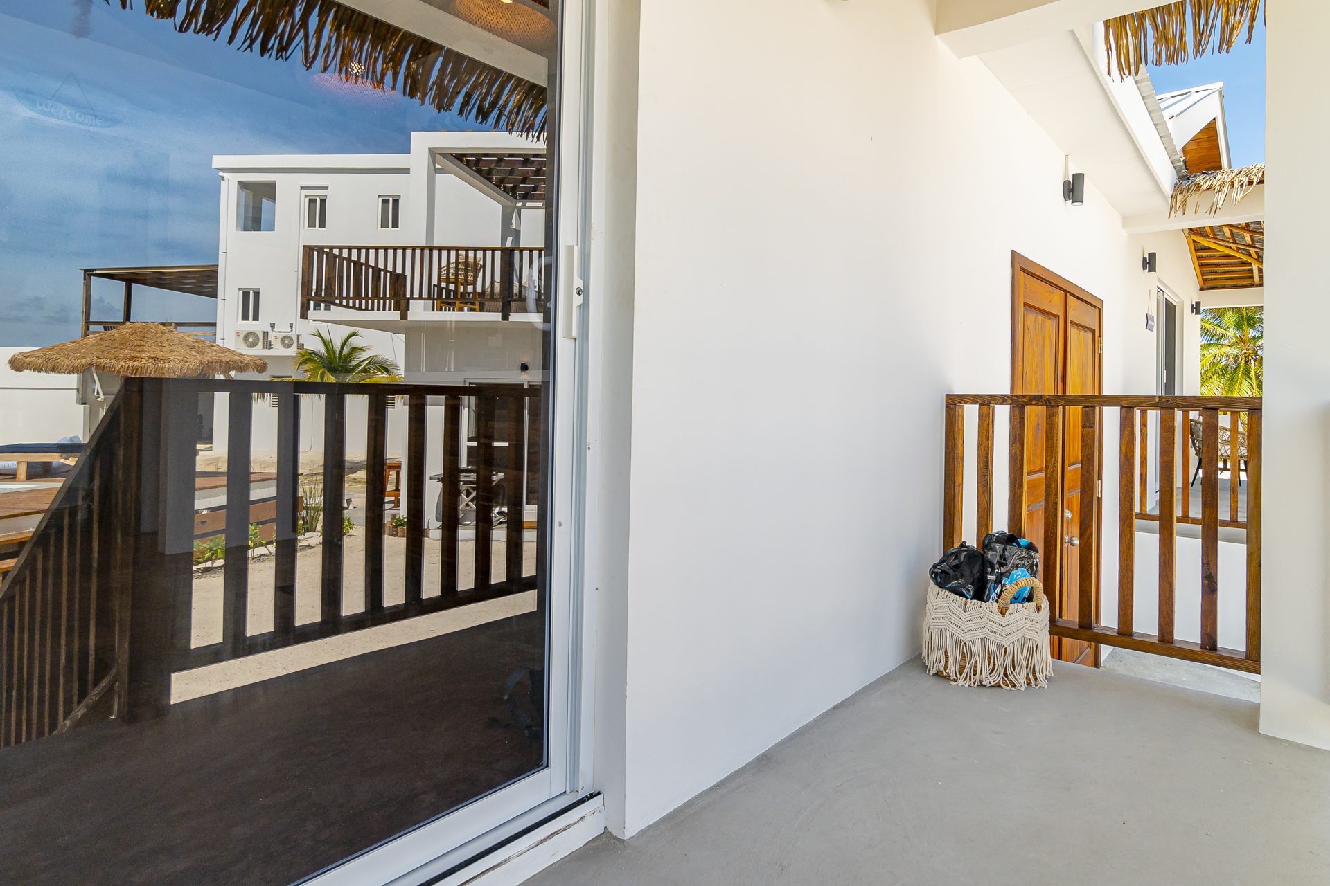 Scuba Room porch looking out toward the property